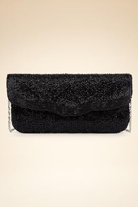 Bugle Bead Foldover Clutch Bag