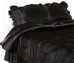 black satin bedding