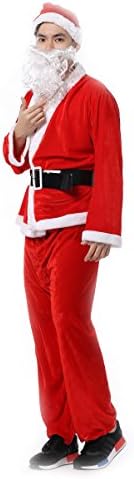 Christmas Presents Men's Costumes for the Elderly Christmas Cosplay Dress Set Including Hat Belt & Beard