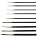 ZEM BRUSH Synthetic Sable Brush Set Rounds Sizes 10/0, 5/0, 0, 1, 2, 4, 6, 8, 10