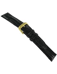 18mm Speidel Genuine Teju Lizard Black Watch Band Regular