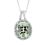 Green Amethyst and Diamond Pendant