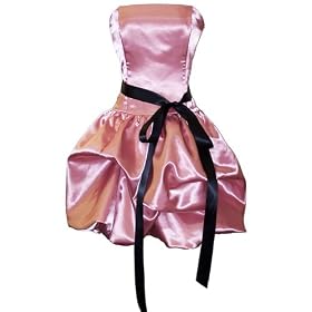 Strapless Satin Bubble Dress Cocktail Gown Prom Holiday