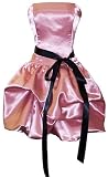41eUKuXFXzL. SL160  Strapless Satin Bubble Dress Cocktail Gown Prom Holiday Bridesmaid Junior Plus Size, XL, Pink