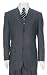 Elegant Charcoal Grey Three Button Three Piece Suit + Three Complimentary Neckties