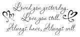 Loved You Yesterday Love You Still Vinyl Wall Quote Decor