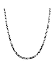 Oxidized Sterling Silver 2.5-mm Square Foxtail Bali Chain