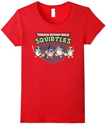 Women's S-Q-U-I-R-T-L-E-S: Teenage Mu-tant Nin-ja T-Shirt Small Red
