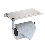 桜の雪 トイレペーパー ホルダー 紙巻器 プラットフォーム付き 携帯を置く 301ステンレス鋼製 鏡面＆ヘアライン 防水 高耐荷重 ステンレス お風呂 収納 バスルーム (ヘアライン)