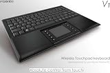 Visenta Super Slim 2.4 GHz Wireless Mini Compact Computer Keyboard with Smart Tap Touch Pad for MCE - Media Center Edition . Extra Long Range of Over 50 Feet
