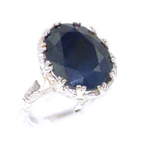 Luxury Solid Sterling Silver Large 16x12mm Oval 11ct Natural Blue Sapphire Ring Finger Sizes 5 to 12 Available 41eURMQF0FL Luxury Solid Sterling Silver Large 16x12mm Oval 11ct Natural Blue Sapphire Ring Finger Sizes 5 to 12 Available