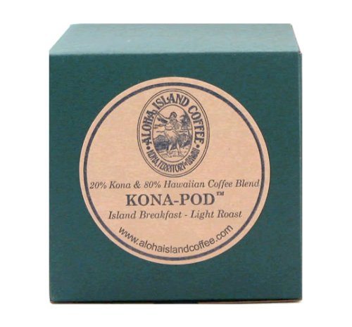 Aloha Island Coffee KONA-PODS - Island Breakfast Light Roast, Kona Hawaiian Blend Coffee... by Aloha Island Coffee Company