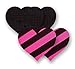 Nippies Striped Pink/Black Heart Waterproof Self Adhesive Fabric Nipple Cover Pasties