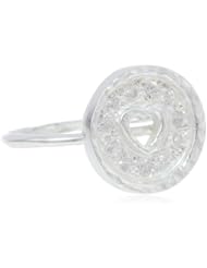 Sterling Silver Cubic Zirconia Circle Heart Ring
