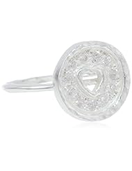 Sterling Silver Cubic Zirconia Circle Heart Ring