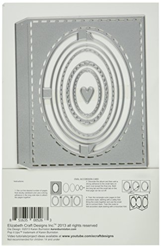 Elizabeth Craft Designs Pop It Up Metal Dies by Karen Burniston, Accordion Oval Card