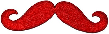Red Mustache DIY Embroidered Sew Iron on Patch MA-002