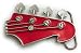 BASS GUITAR HEAD RED Belt Buckle