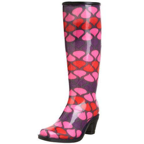 dav Women's Fashion Rain Boot,Raindrop Pink,6-7 M US