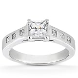 Real 1.00ct Princess Cut Vintage Diamond Engagement Ring 14K White Gold