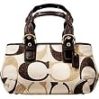Coach Signatrure Tonal Shoulder Satchel Bag Purse Tote 12195 Brown