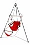 Hammaka Red Hammock Chair 4004-HMKA with wood dowels and Tripod Stand