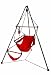 Hammaka Red Hammock Chair 4004-HMKA with wood dowels and Tripod Stand