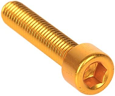 BikeLee 1 Pieces M6 30mm Aluminum Alloy Screws Bolts for Bicycle Headset(Gold)