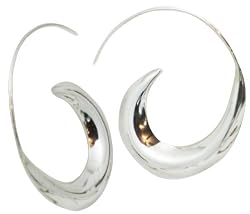Large 1.5" Sterling Silver Spiral Hoop Earrings by ACOMO