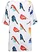 ROMWE Women's Summer Birds Print Short Sleeve Loose Shift Dress White L