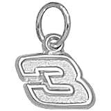 LogoArt Dale Earnhardt Sterling Silver Very Small Number Charm