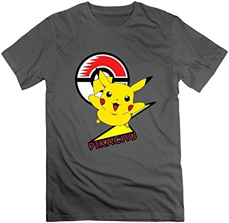 Men Crew Neck Pikachu T-shirts XXL DeepHeather