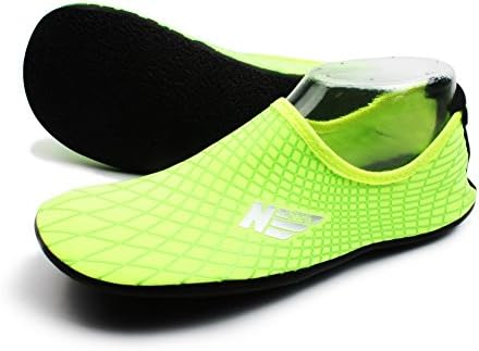 SHOESKISS Multipurpose Water Skin Shoes Adult Kids Slip On Aqua Barefoot Beach Aqua Socks Surf Pool Durable Outsole (7.XXL - US M:8.5-9, W:9.5-10, Green)