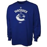 Reebok Vancouver Canucks Royal Blue Prime Logo Long Sleeve T-shirt