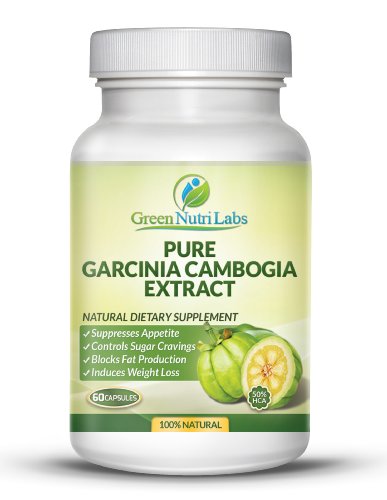 Pure Garcinia Cambogia Extract - Clinically Proven Results - 50% HCA - 1,200 mg Per 2 Capsules - Thirty (30) Days Supply - Appetite Suppressant and Fat Burner, 100 % Natural Extract for Weight Loss