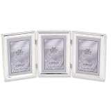 Silver-plated Beaded Triple 4x6 Photo Frame