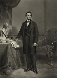 Engraved Portrait of President Abraham Lincoln by John Chester Buttre, ca. 1864 - Stately 11" x 14" Photographic Print from the Library of Congress Collection
