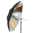 Delamax Reflexschirm 101cm innen silber und gold, au�en schwarz
