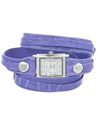 La Mer Collections Womens LMLW3002 La Mer Collections Layered Washed Violet Wrap Watch