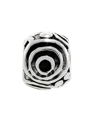 Sterling Silver Whirl Barrel Bead Charm for most Charm Bracelets