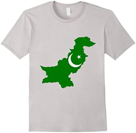 Men's Pakistan Flag T-Shirt Medium Silver