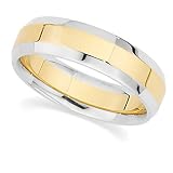 14K Two-Tone Gold Comfort Fit Wedding Band For Men and Women - Size 14.5