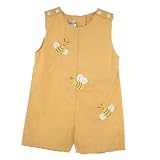 ZU Petit Ami Newborn/Infant Boys Bumblebee Gingham Sunsuit Romper