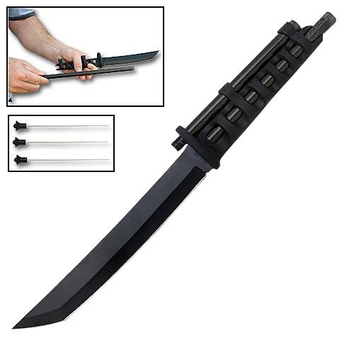 Stealth Ninja Tanto Black w/ Blowgun Handle