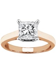 0.60 Ct Princess H/I I1 Diamond 14K Rose Gold Ring