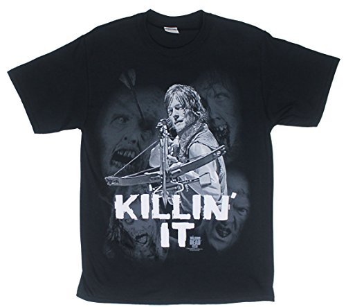 The Walking Dead Daryl Killin It Adult Men's Black T-shirt (Medium)