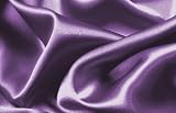 Soft Silky Satin Solid Purple 3 Pieces Deep Pocket Sheet Set for Twin Size Bed