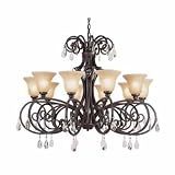 Bel Air Crystal Flair 12 Light Dark Bronze Crystal Chandelier