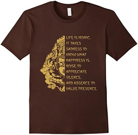 Buddhism T-shirt with Buddha quote - Male XL - Brown