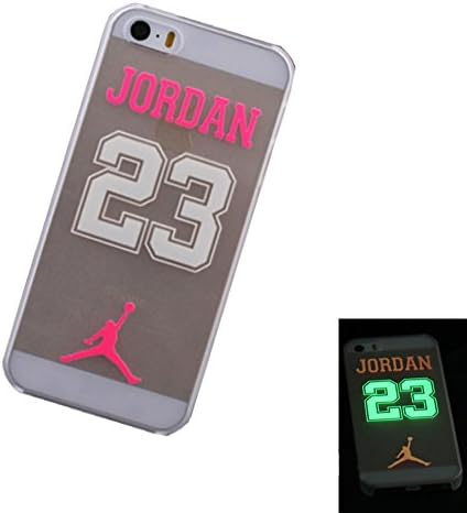 SamWay Apple iPhone 5S Transparent Rose Luminous Case,NBA Chicago Bulls #23 Super Star Air Jordan Michael Jordan Glow in the Dark Luminous Hard Case Cover for Apple iPhone 5S